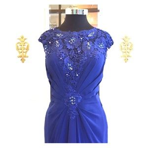 Montage by Mon Cheri Cobalt Blue Evening Gown